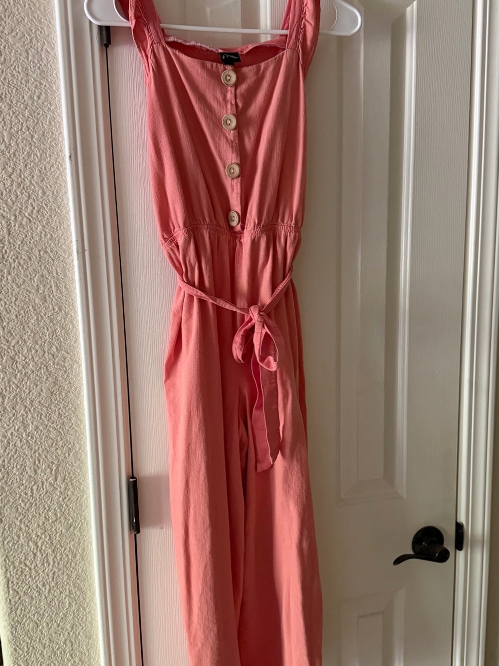 art class Coral Pink Button-Front Jumpsuit XL 14/16